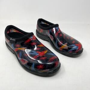 Sloggers Waterproof Slip On Garden Rain Clogs Shoes Hummingbird Floral womens 6